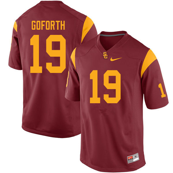 Men #19 Ralen Goforth USC Trojans College Football Jerseys Sale-Cardinal